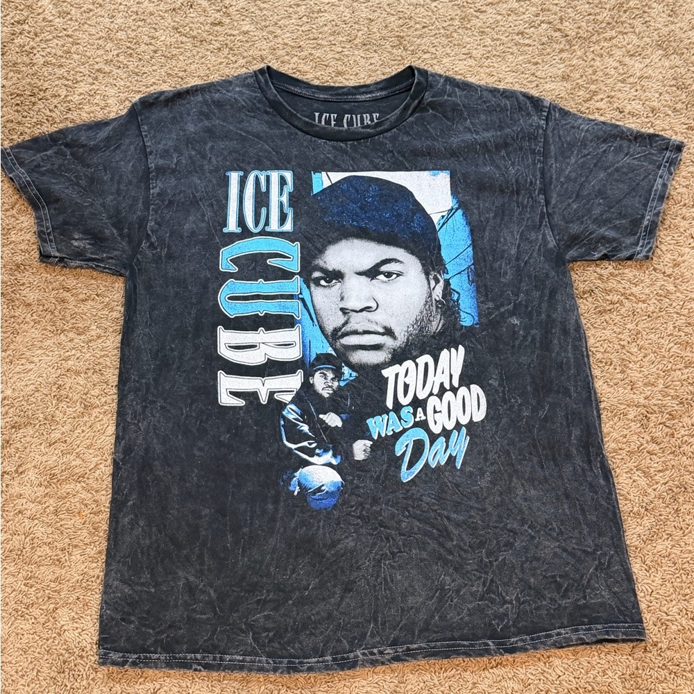 Ice Cube Shirt Mens Medium Black Acid Wash Today Was A Good Day Graphic Large